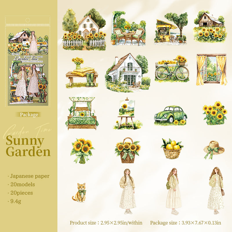 0621 Garden Time Washi Sticker -20Pcs each pack