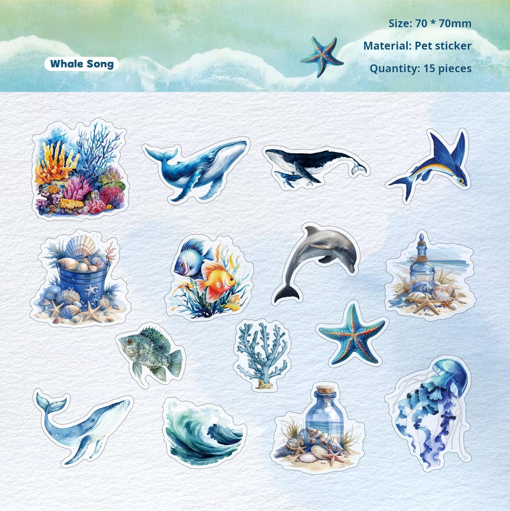 0808 Underwater world PET Sticker -15Pcs each pack