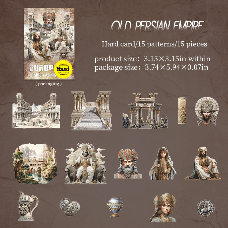 0826 Vintage myth cardstock Sticker -15Pcs each pack