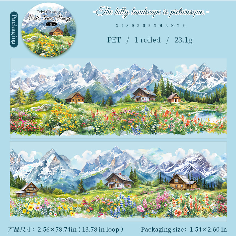 0809 Small town scenery PET tape -6.5cm*2m