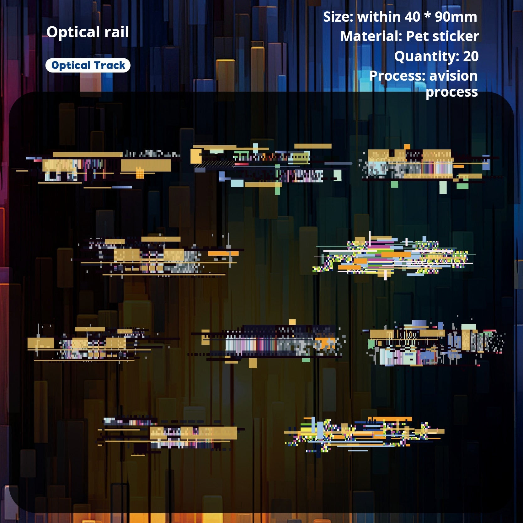 1231 Noise space PET sticker -20Pcs each pack