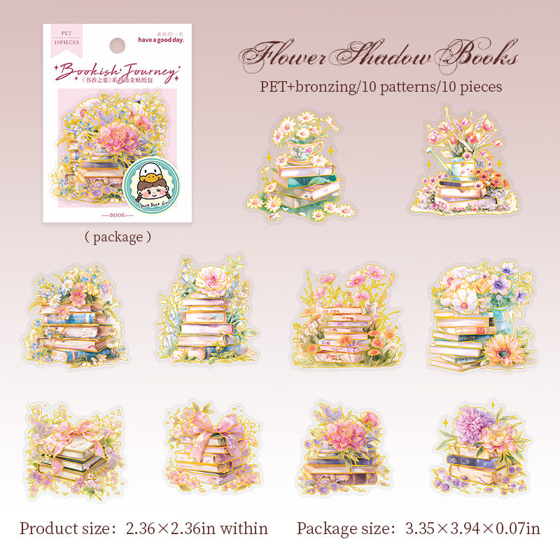 0723 Book PET sticker -10Pcs each pack