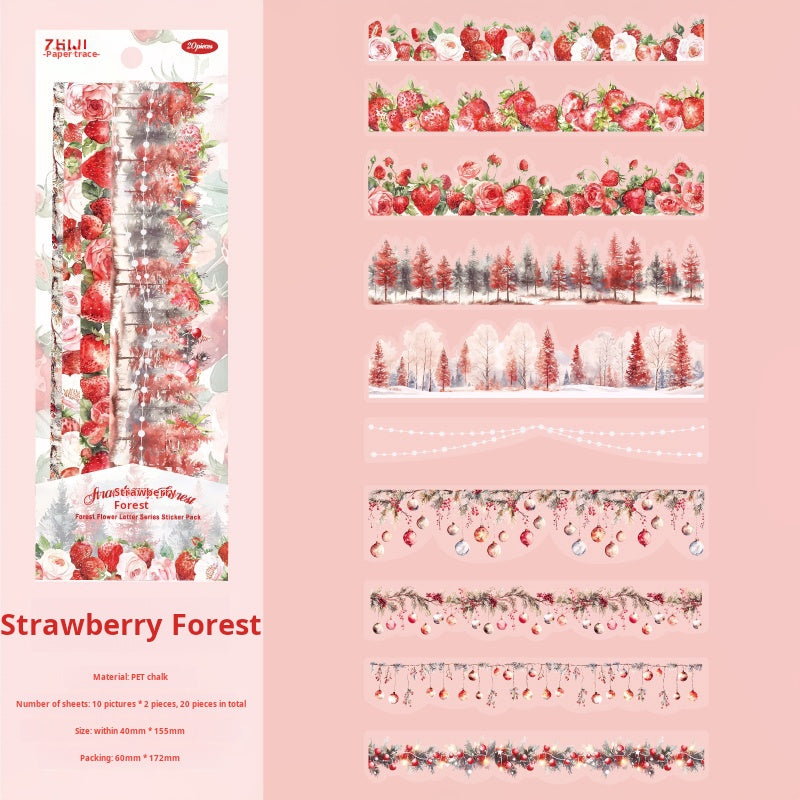 0517 Forest flower letter PET Sticker -20Pcs each pack