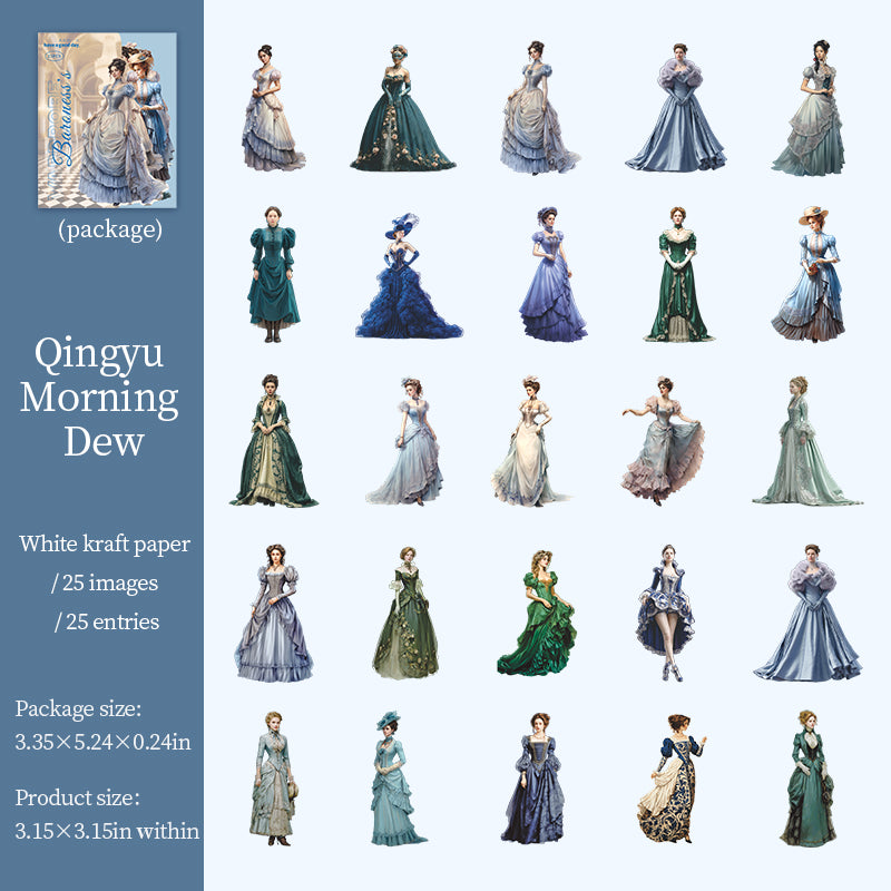 0925 The Countess's Wardrobe Solid Sticker -25Pcs each pack