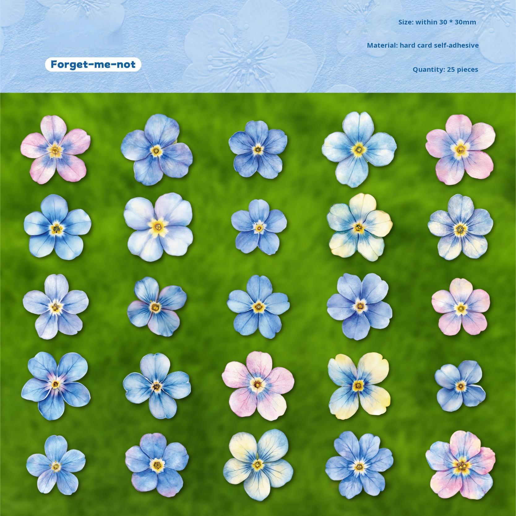 0903 Flowers cardstock Sticker -25Pcs each pack