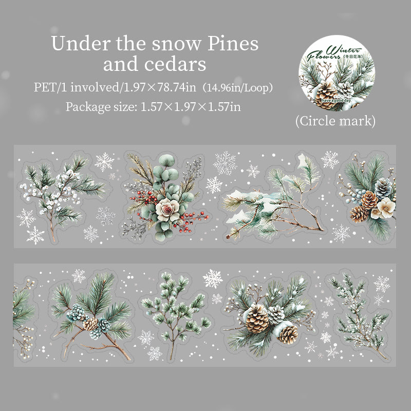 1101 Winter flowers pre-cut PET tape -5cm*2m