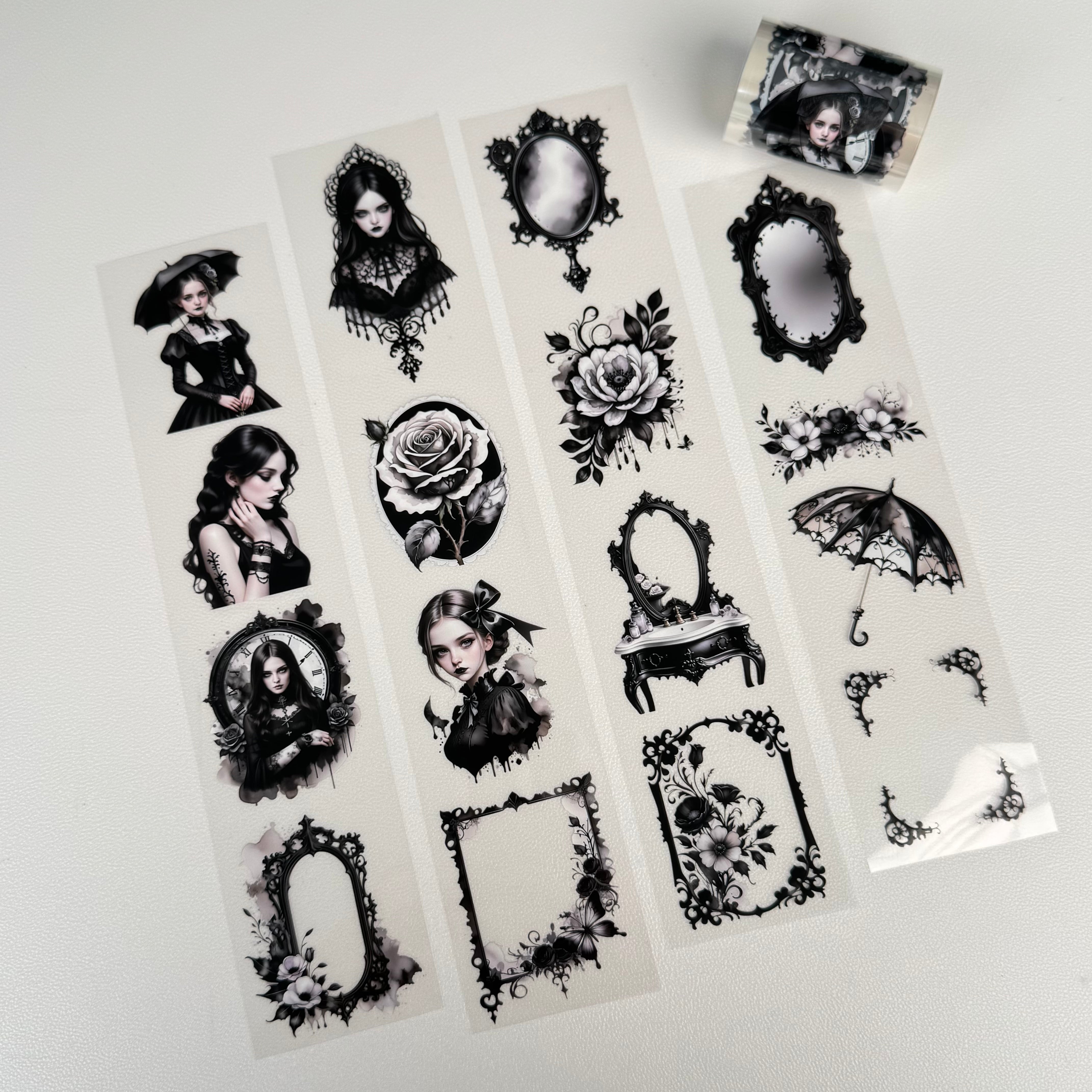 0528 Black and white aesthetics PET Tape 5.5*200CM