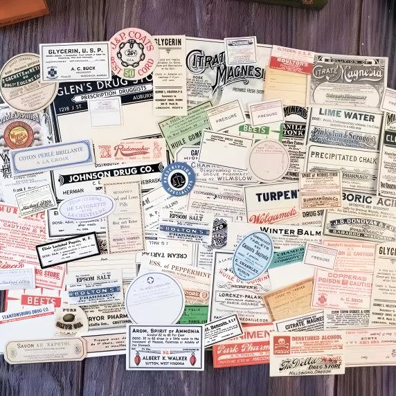 Vintage Label cardstock paper -71Pcs each pack