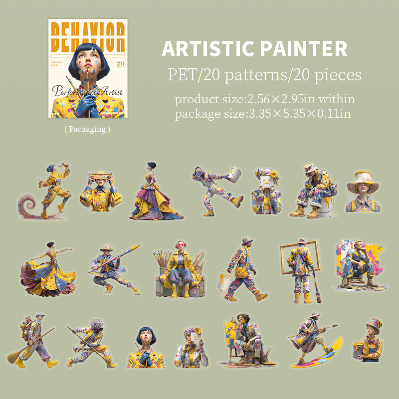 Performance Artist PET Stickers -20Pcs each pack