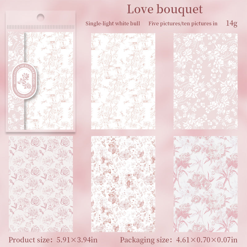 1222 Flowers background Solid paper -10Pcs each pack