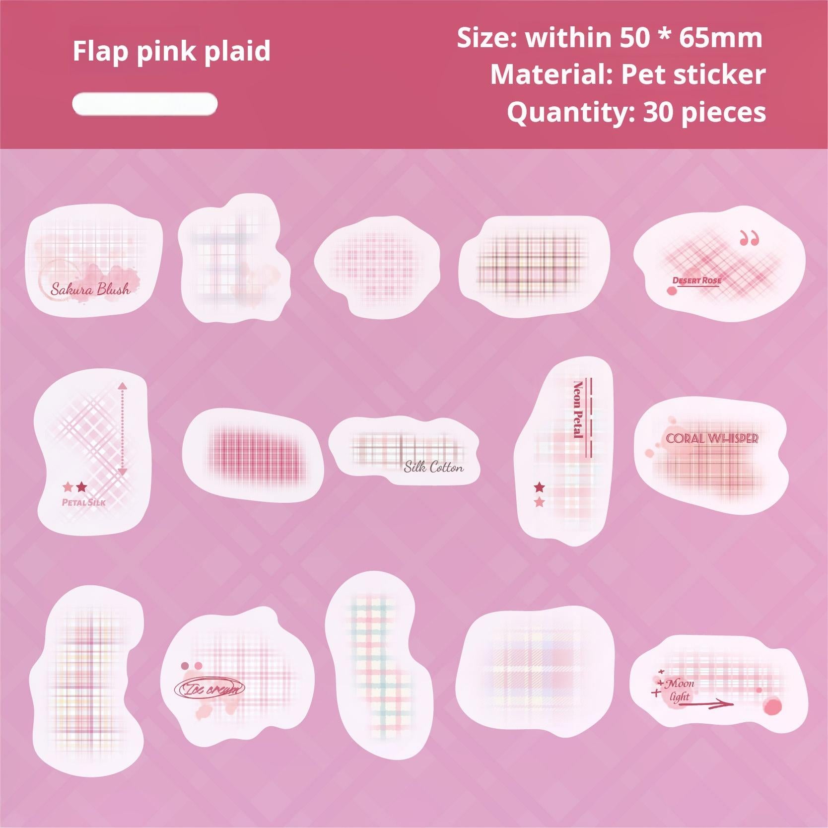 0723 Lattice PET sticker -30Pcs each pack
