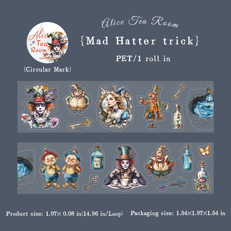 0708 Alice in Wonderland PET tape *pre-cut -5cm*2M