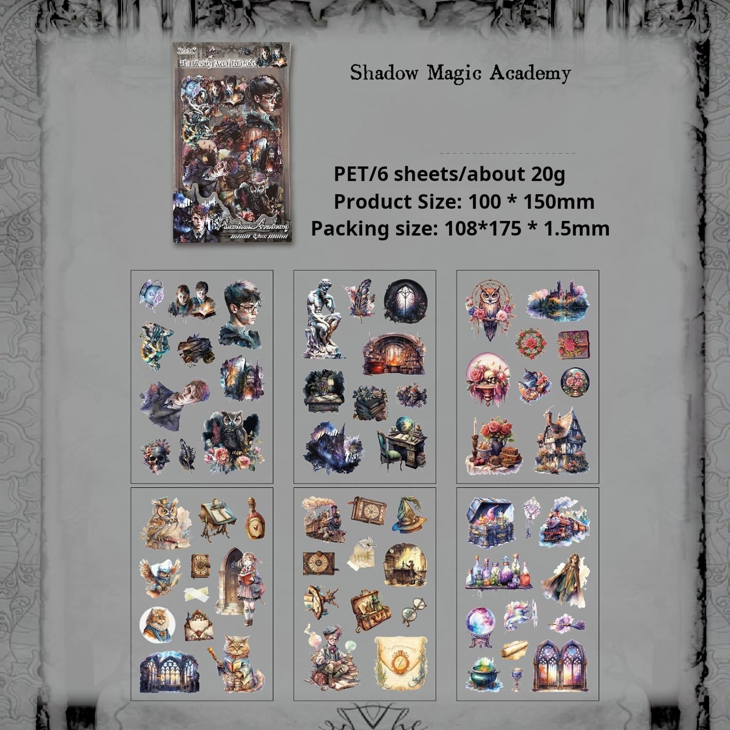 1029 The floating world collection PET sticker -6Pcs each pack