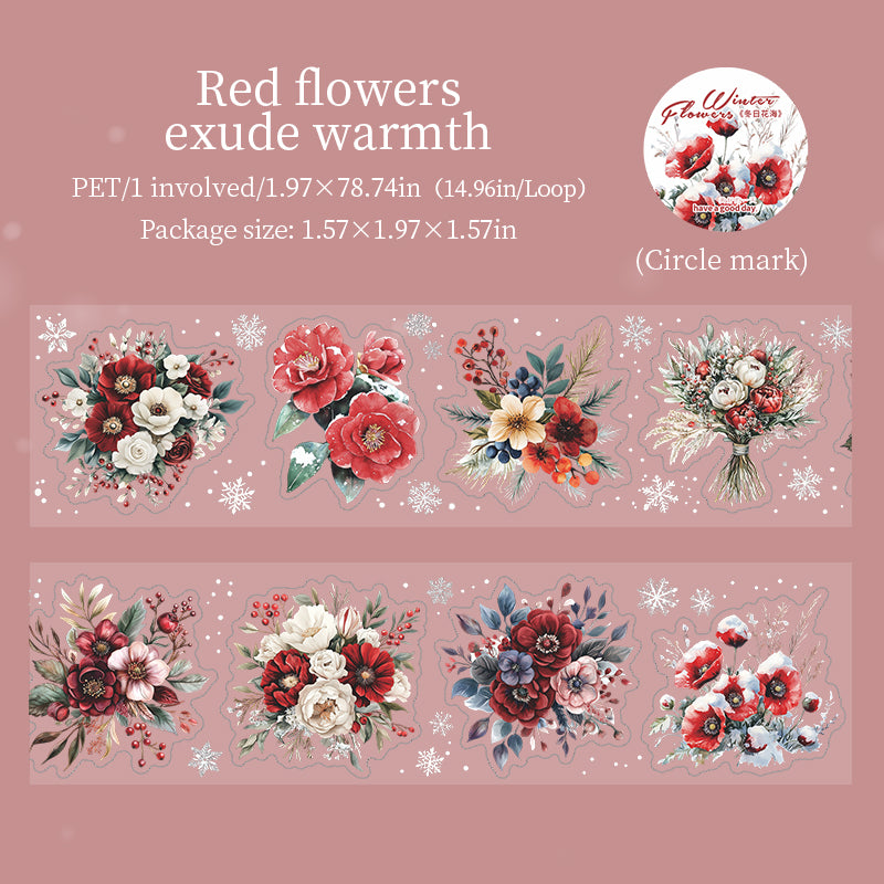 1101 Winter flowers pre-cut PET tape -5cm*2m