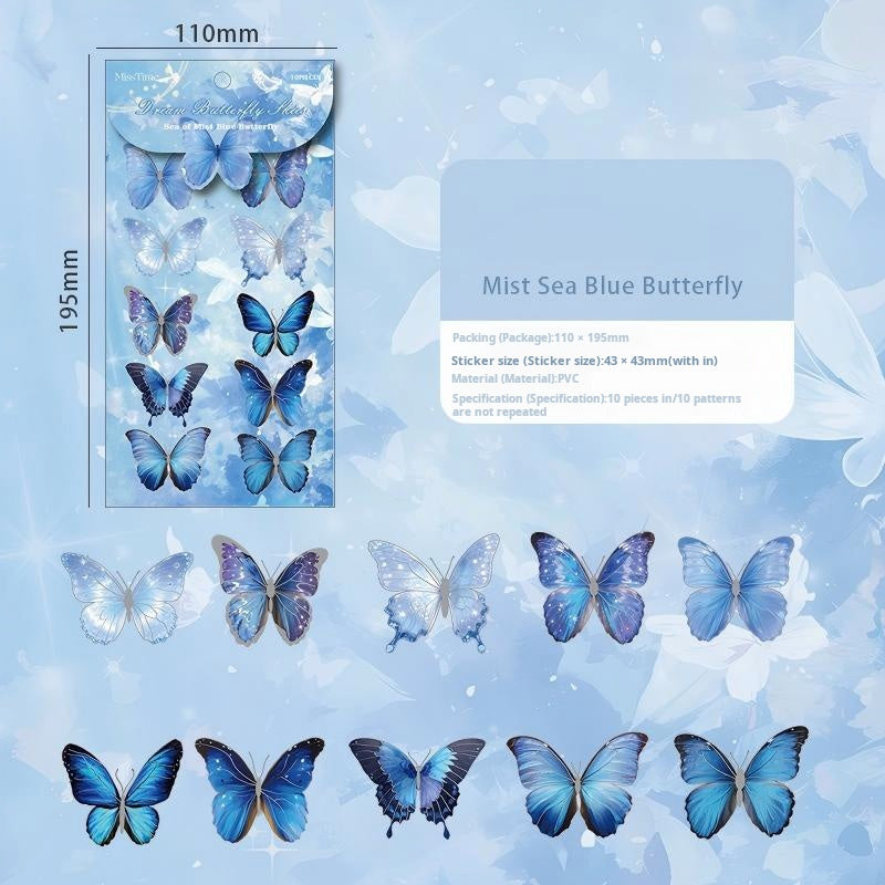 1213 3D Butterfly sticker -10Pcs each pack