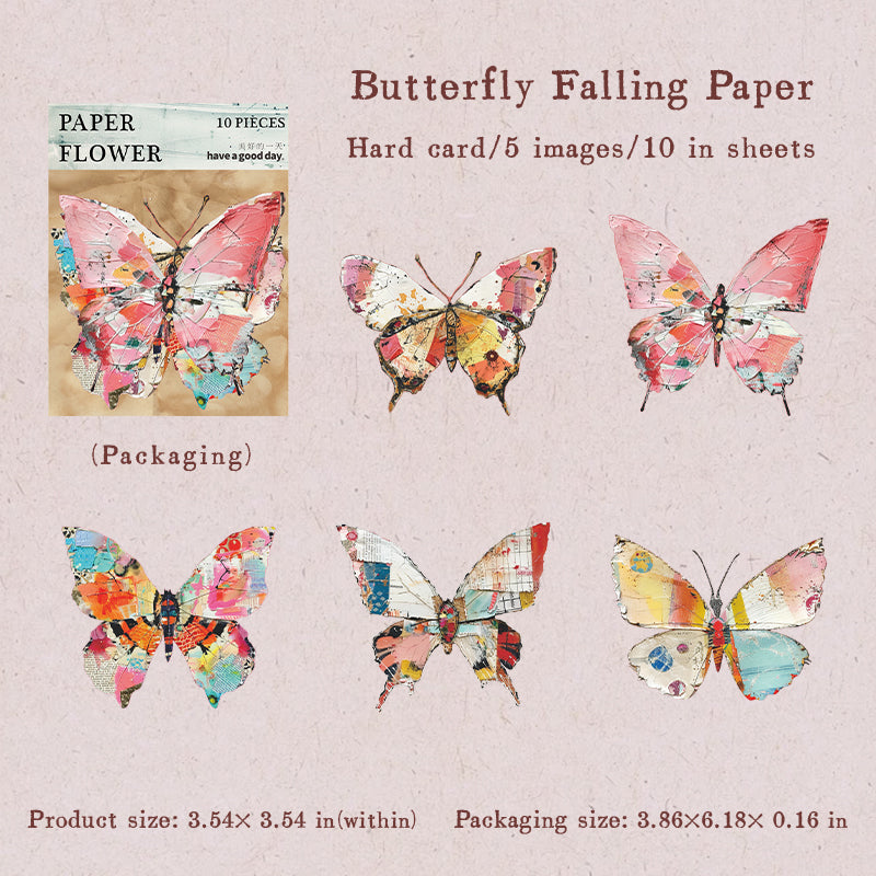 0826 Vintage plant cardstock Sticker -10Pcs each pack