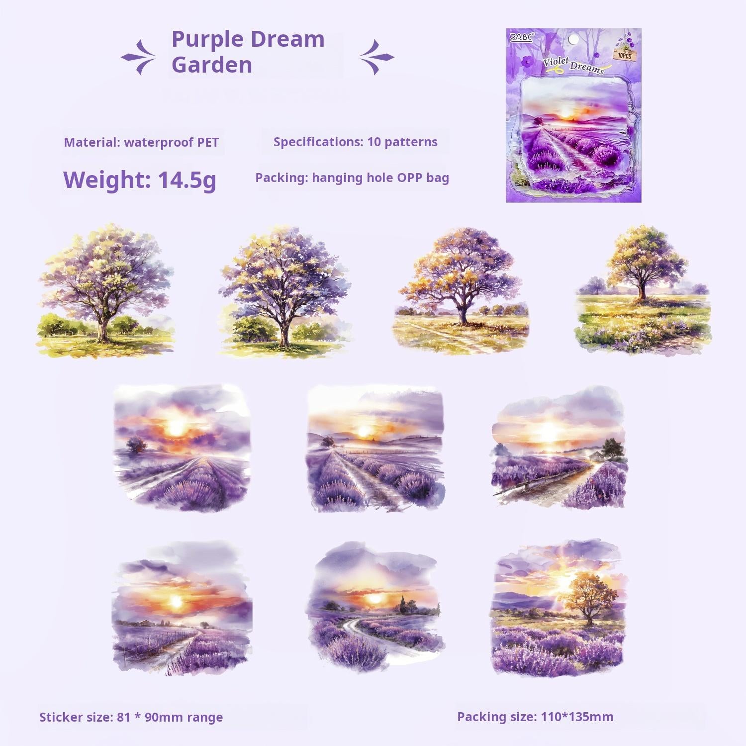0801 Story of Four Seasons PET Sticker -10Pcs each pack
