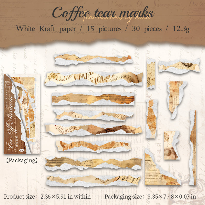 0615 Tear paper Solid sticker -30Pcs each pack
