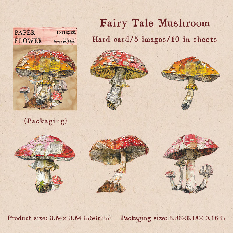 0826 Vintage plant cardstock Sticker -10Pcs each pack