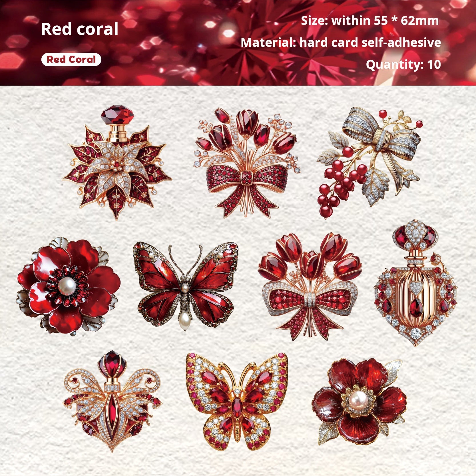 1213 Crystal jewelry sticker -10Pcs each pack