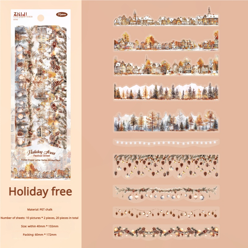 0517 Forest flower letter PET Sticker -20Pcs each pack