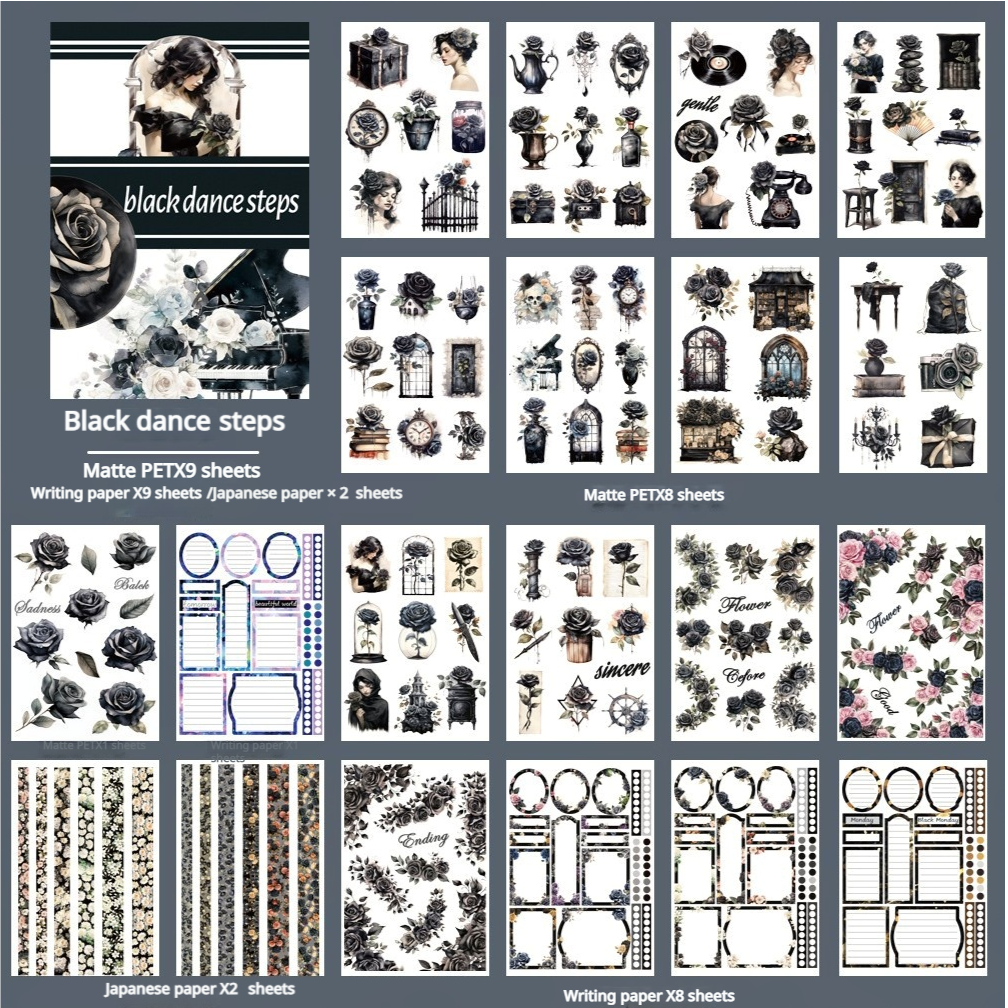 S-530- Black dance steps Sticker Book -20Pcs each pack