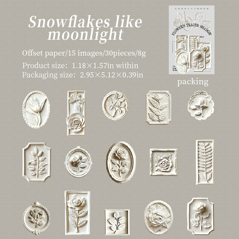 1229 3D Flowers sticker -30Pcs each pack