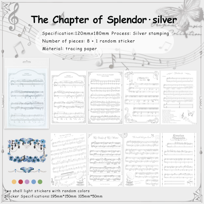 0906 The chapter of splendor · silver vellum paper Mixed pack -9Pcs each pack