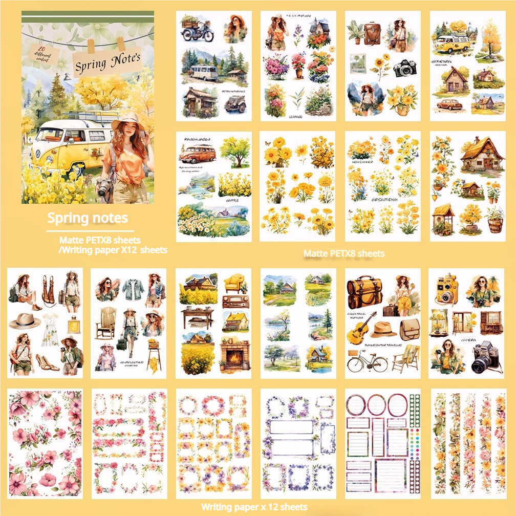 S-552- Spring notes Sticker Book -20Pcs each pack