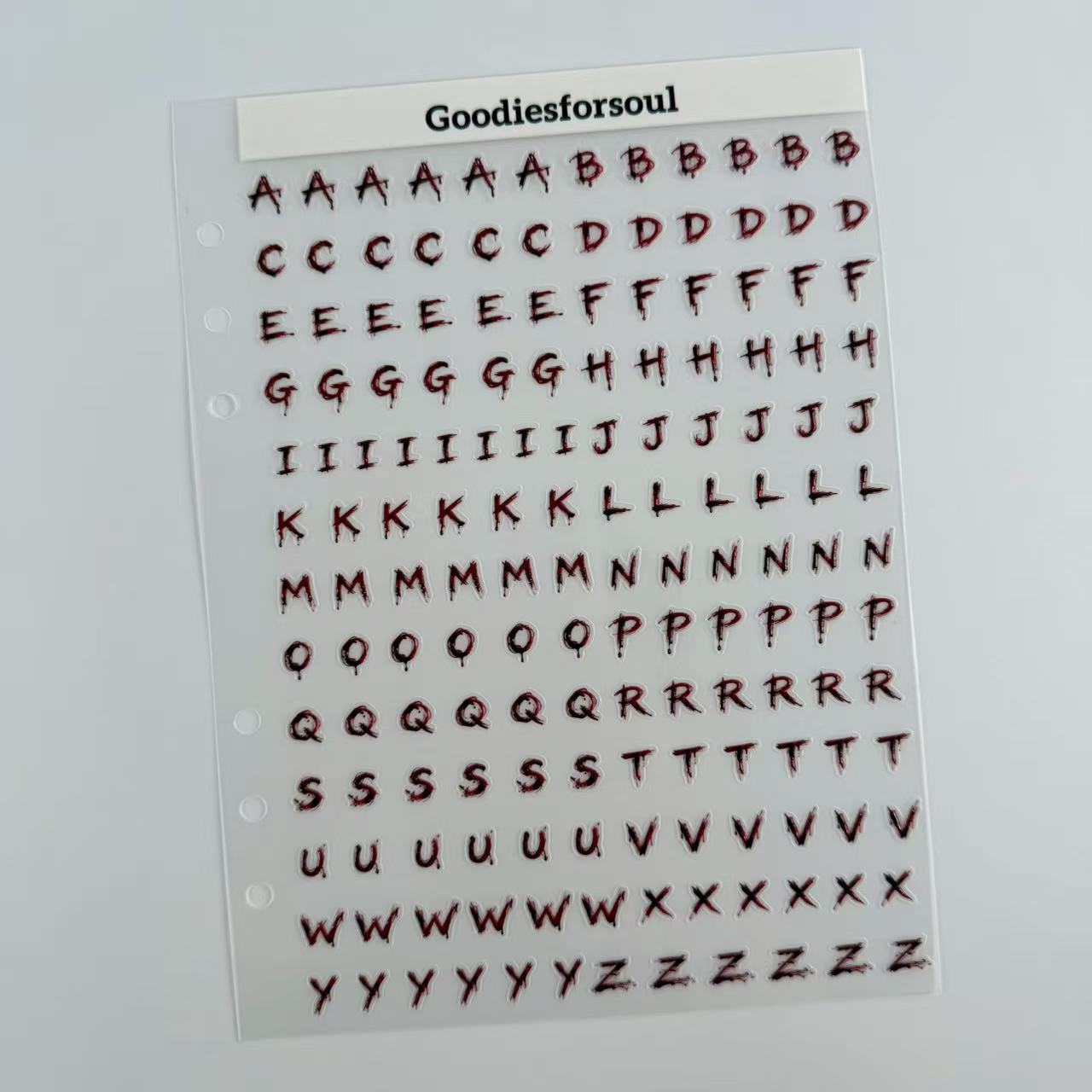 3D Dark Blood Dripping Letters PET Sticker 1 Pcs