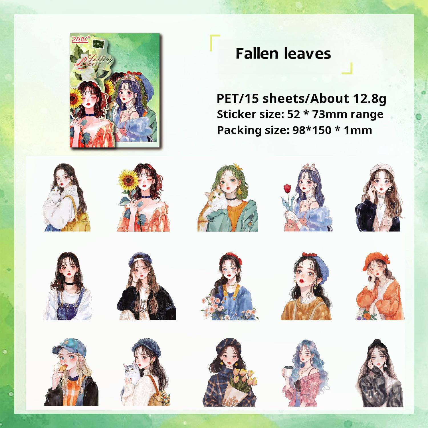 0802 Girls PET Sticker -15Pcs each pack