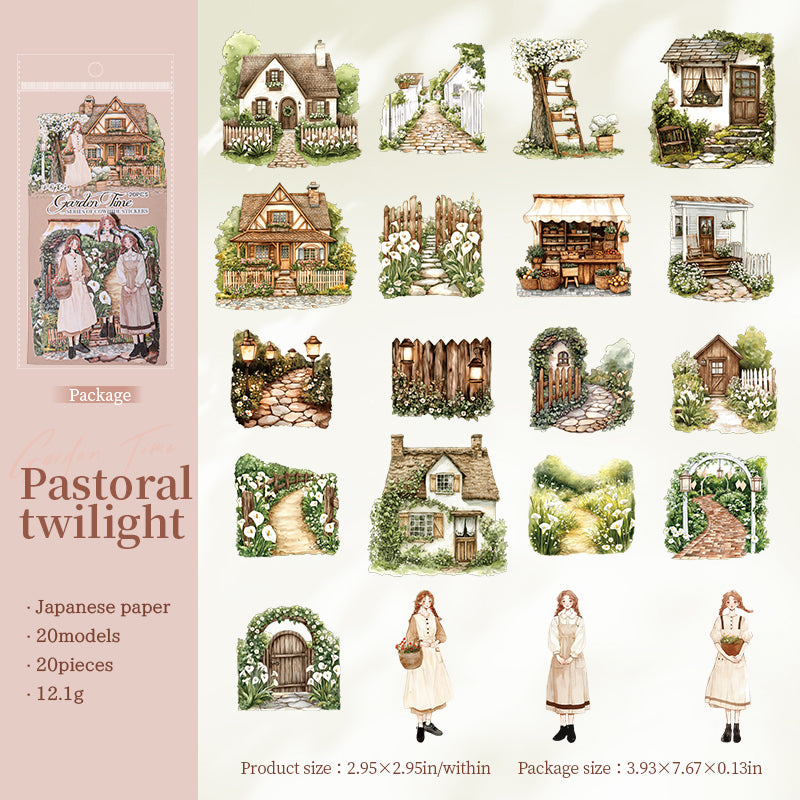 0621 Garden Time Washi Sticker -20Pcs each pack