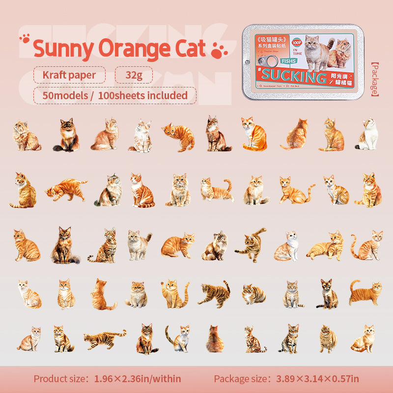 0521 Cat Solid Sticker -100Pcs each pack