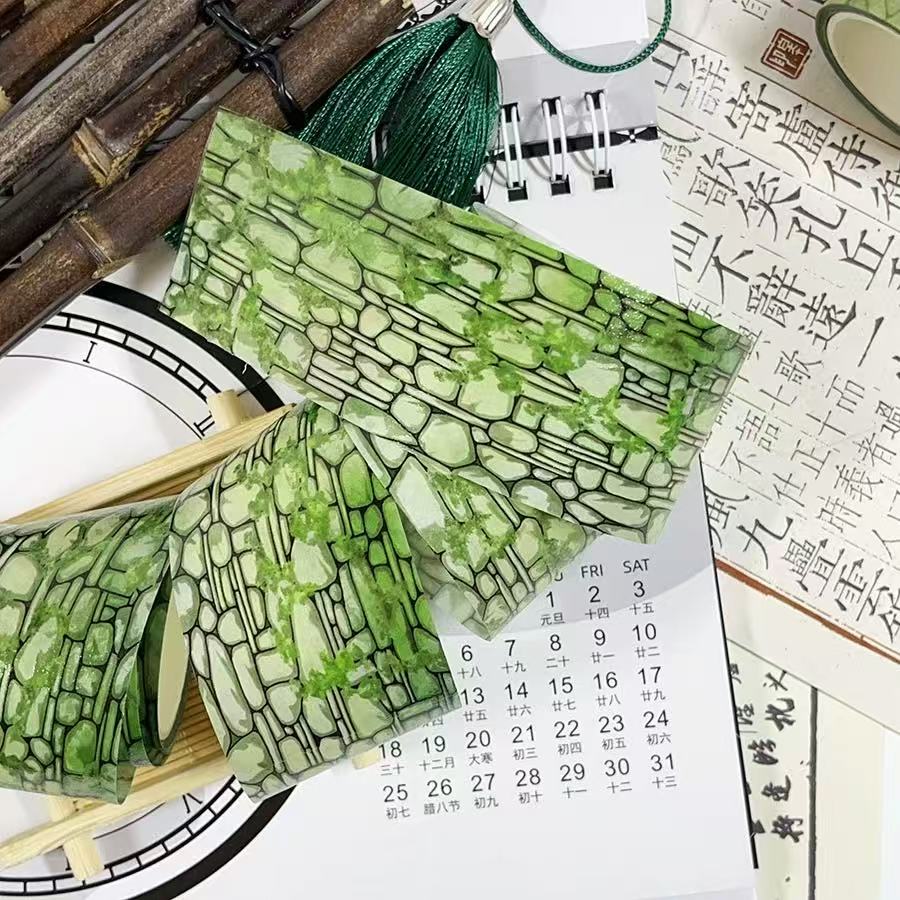 260116 Moss stone wall Washi Tape -4cm*2m