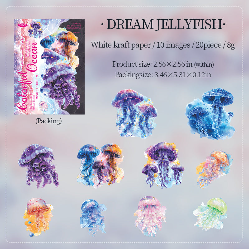 0629 Colorful ocean Solid sticker -20Pcs each pack