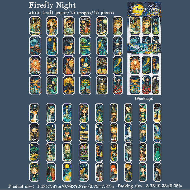 0910 Fairy tales Solid Sticker -15Pcs each pack