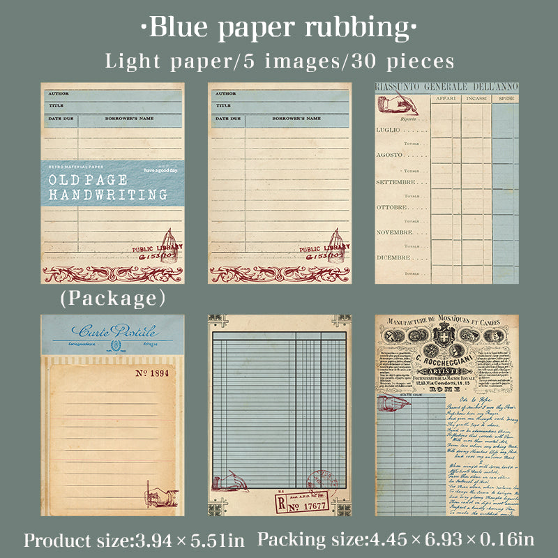 260102 Vintage paper -30Pcs each pack