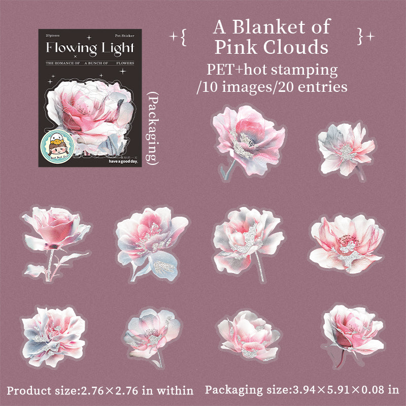 0623 Flower PET Stickers -20Pcs each pack