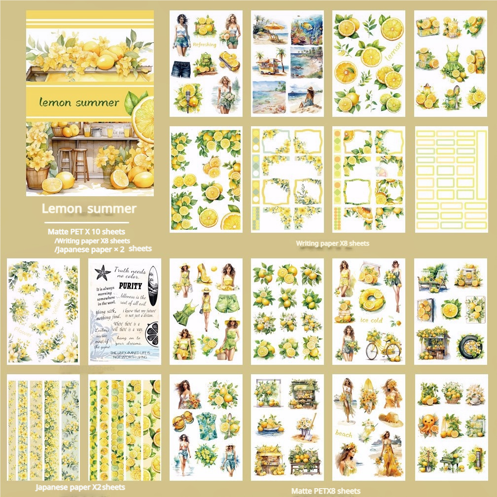 S-532- Lemon summer Sticker Book -20Pcs each pack