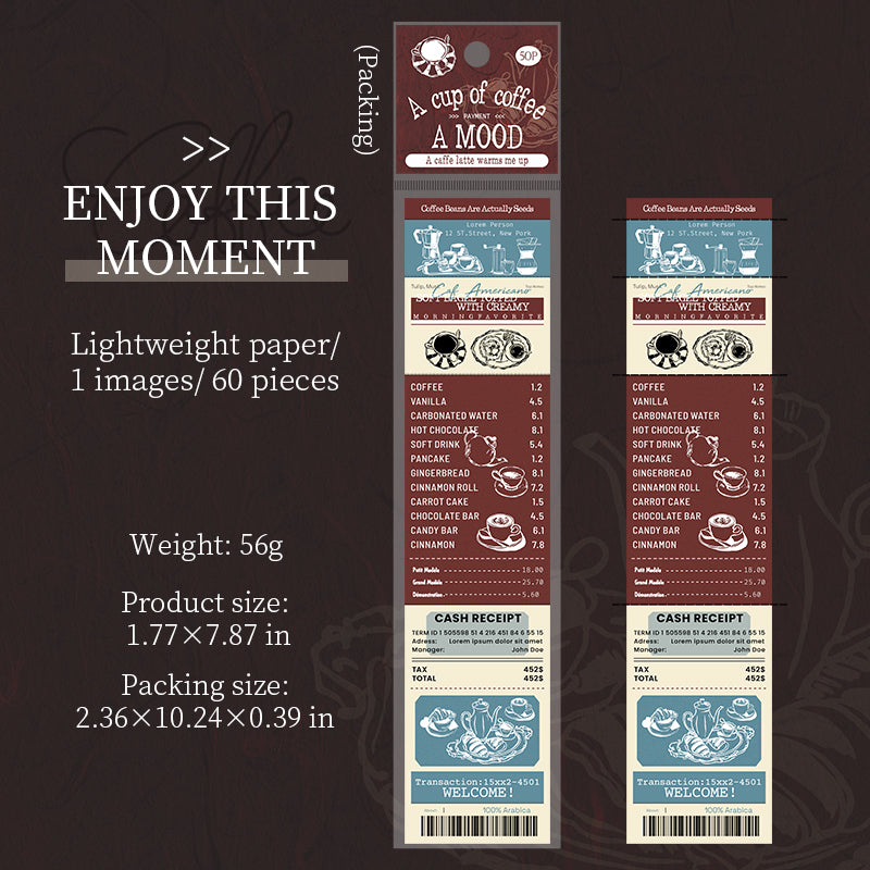 1229 Coffee-themed sticky notes paper -50Pcs each pack