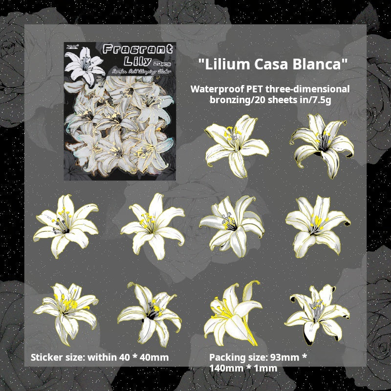 0523 Flower fragrance PET Sticker -20Pcs each pack