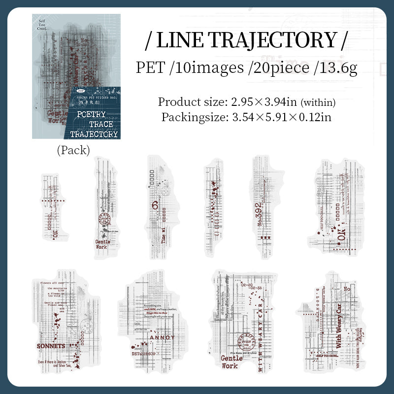0602 Trace PET sticker -20Pcs each pack