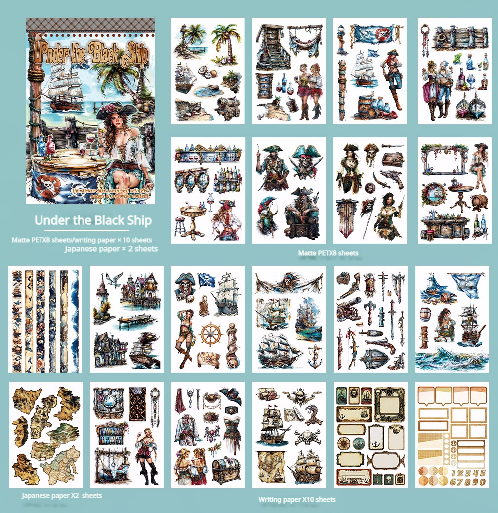 S-577- Under the Black Ship Sticker Book -20Pcs each pack