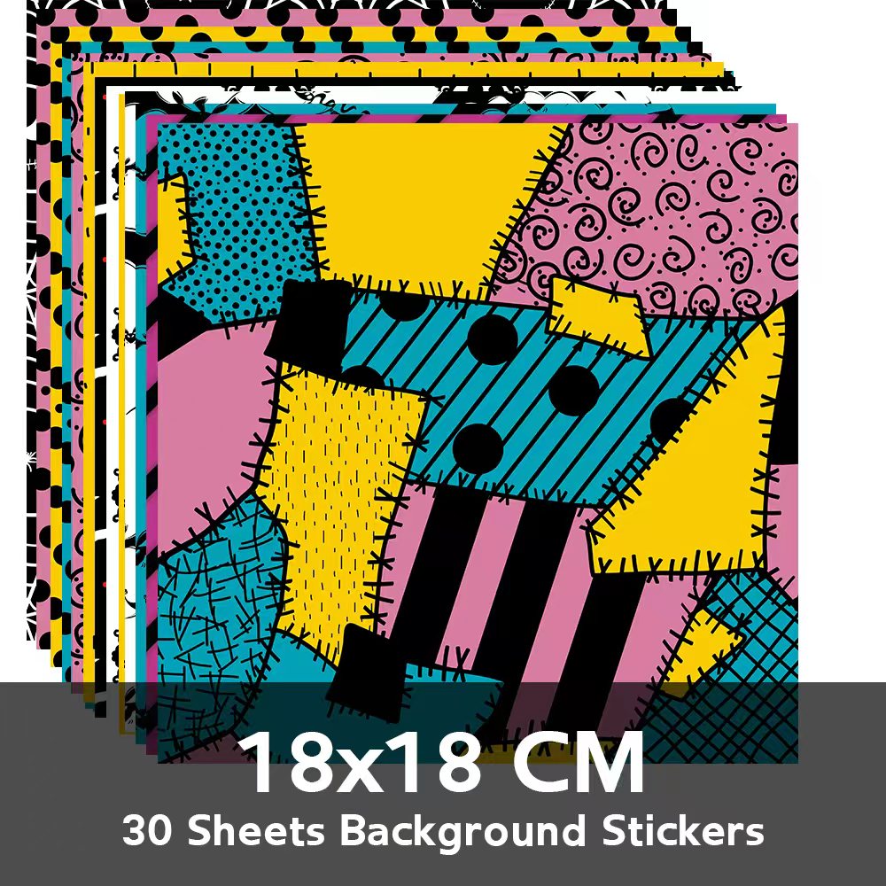 The Nightmare Before Christmas Themed Background Stickers 18x18cm 30 sheets