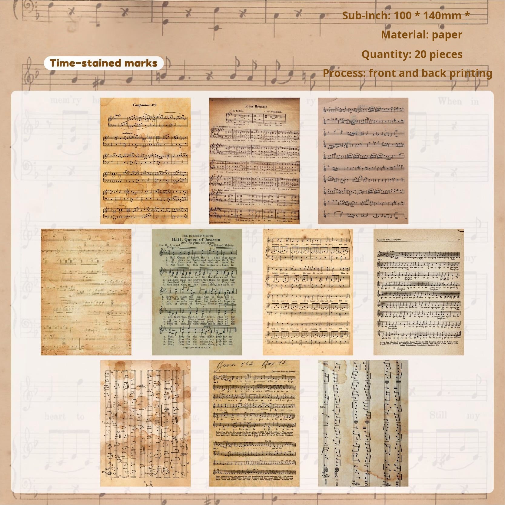 0918 Vintage paper -20Pcs each pack