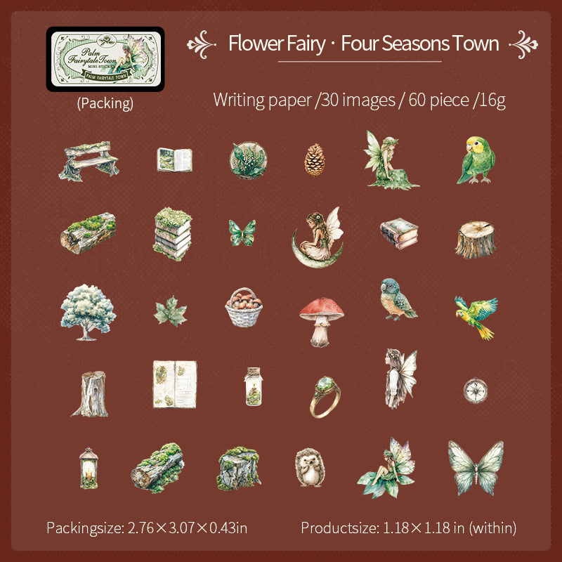 0830 Mini fairy tale town Sticker -60Pcs each pack