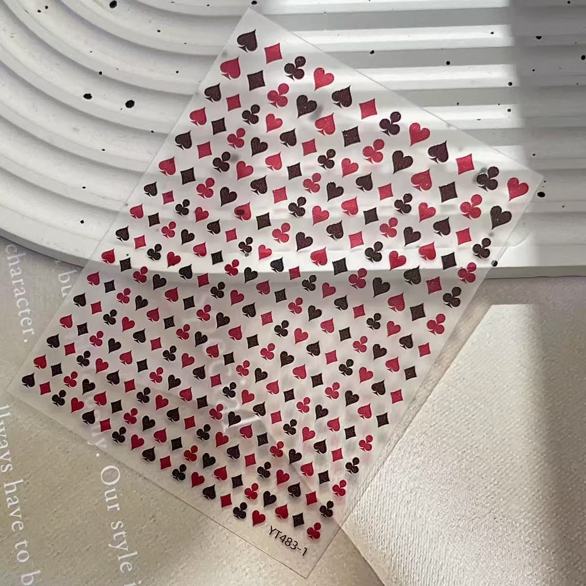 0704 M141- Poker flat Mini sticker 1 Pcs