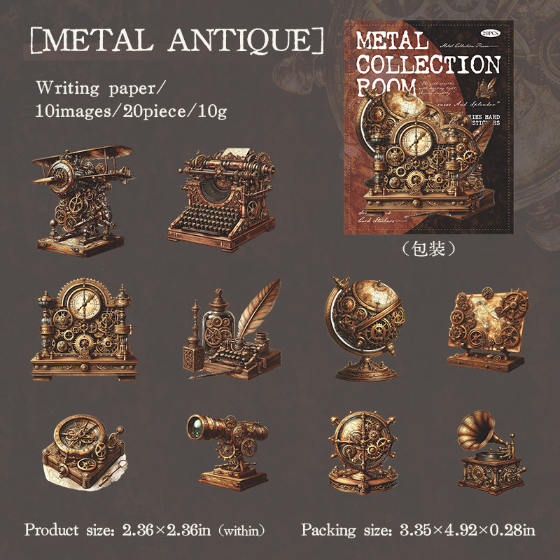 0816 Metal collection room cardstock Sticker -20Pcs each pack