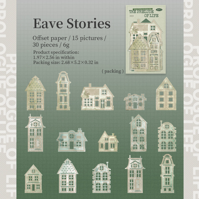 1212 The prelude of life die cut sticker -30Pcs each pack