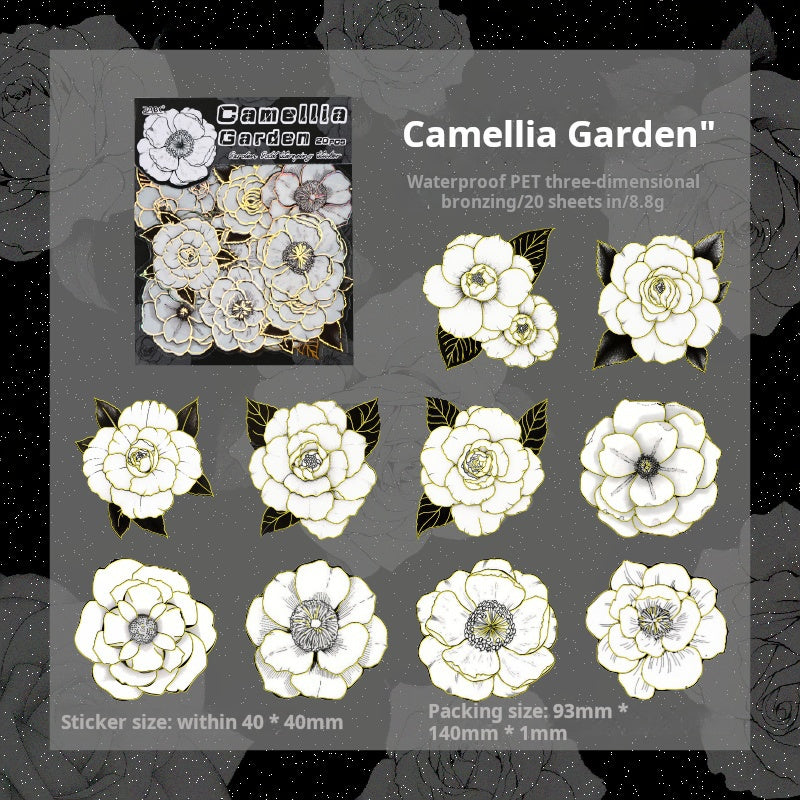 0523 Flower fragrance PET Sticker -20Pcs each pack